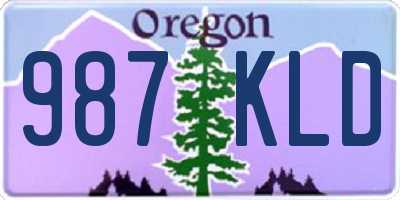 OR license plate 987KLD