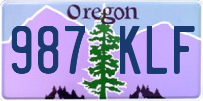 OR license plate 987KLF
