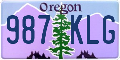 OR license plate 987KLG