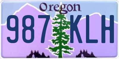 OR license plate 987KLH