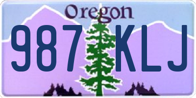 OR license plate 987KLJ