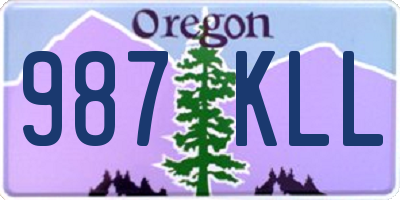 OR license plate 987KLL