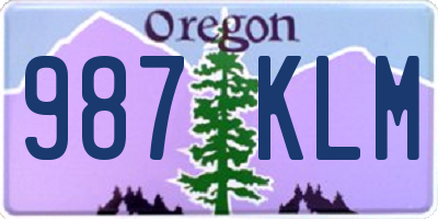 OR license plate 987KLM