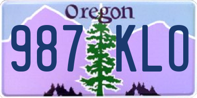 OR license plate 987KLO