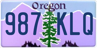 OR license plate 987KLQ