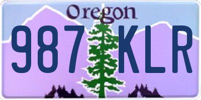 OR license plate 987KLR