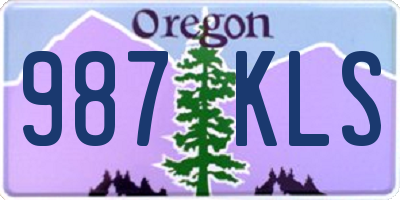 OR license plate 987KLS