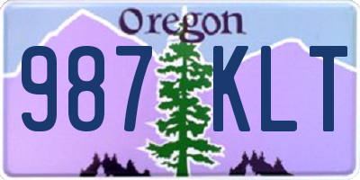 OR license plate 987KLT