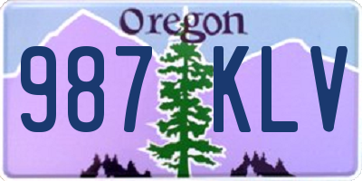 OR license plate 987KLV