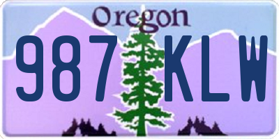 OR license plate 987KLW