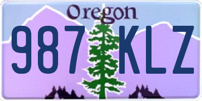 OR license plate 987KLZ