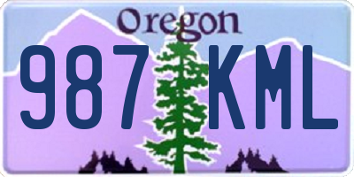 OR license plate 987KML