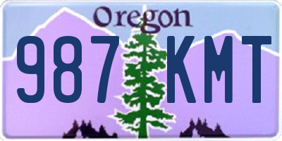 OR license plate 987KMT