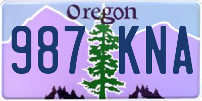 OR license plate 987KNA