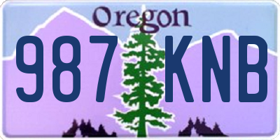 OR license plate 987KNB