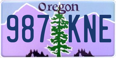 OR license plate 987KNE