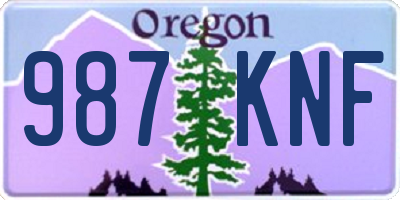 OR license plate 987KNF