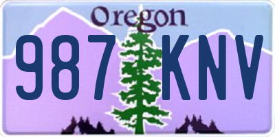 OR license plate 987KNV
