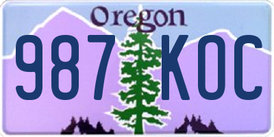 OR license plate 987KOC