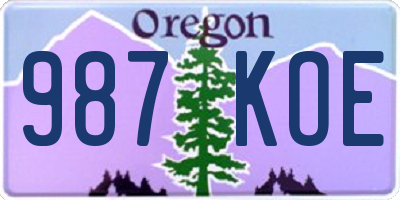 OR license plate 987KOE