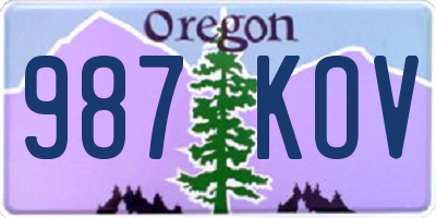 OR license plate 987KOV