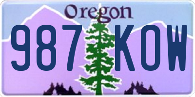 OR license plate 987KOW