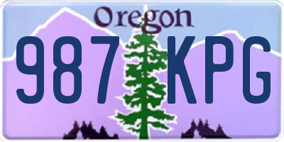 OR license plate 987KPG