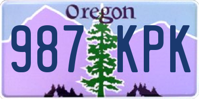OR license plate 987KPK
