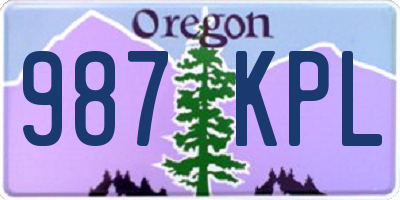 OR license plate 987KPL