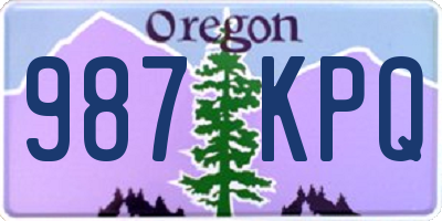 OR license plate 987KPQ