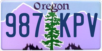 OR license plate 987KPV