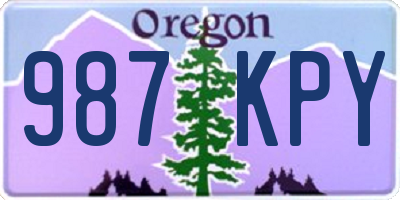 OR license plate 987KPY