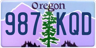 OR license plate 987KQD