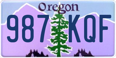 OR license plate 987KQF
