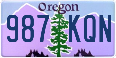 OR license plate 987KQN