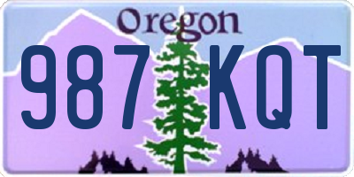OR license plate 987KQT