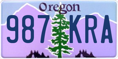OR license plate 987KRA
