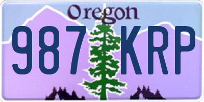 OR license plate 987KRP