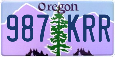 OR license plate 987KRR