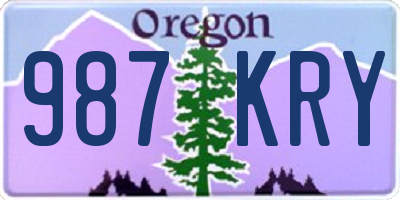 OR license plate 987KRY