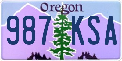 OR license plate 987KSA