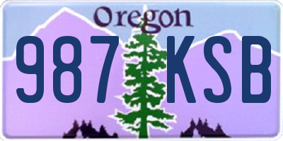 OR license plate 987KSB