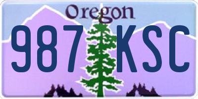 OR license plate 987KSC