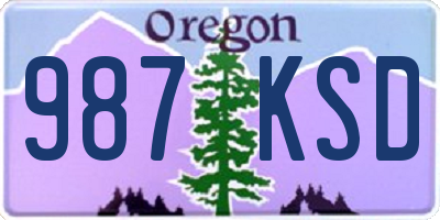 OR license plate 987KSD