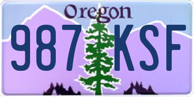 OR license plate 987KSF