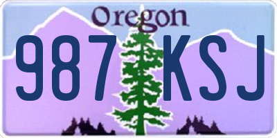 OR license plate 987KSJ