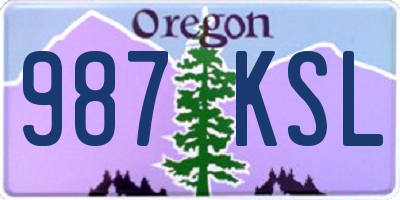 OR license plate 987KSL