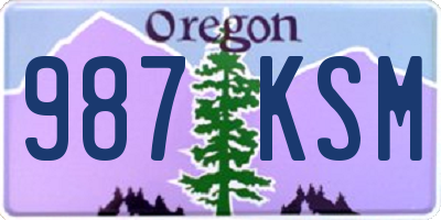 OR license plate 987KSM