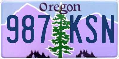 OR license plate 987KSN