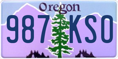 OR license plate 987KSO